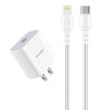 IP8G0905W-1.jpg awei PD5 PD 20W Fast Charging Travel Charger Power Adapter with Type-C / USB-C to 8 Pin Cable, US Plug