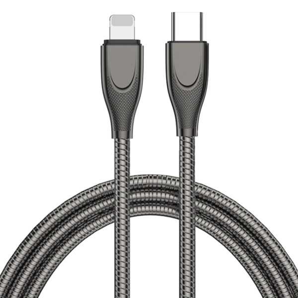IP8G1080GM-1.jpg ADC-009 USB-C / Type-C to 8 Pin Zinc Alloy Hose Fast Charging Data Cable, Cable Length: 1m, USB-C / Type-C to 8 Pin