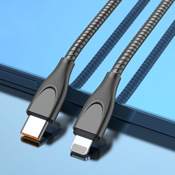IP8G1080GM_1.jpg ADC-009 USB-C / Type-C to 8 Pin Zinc Alloy Hose Fast Charging Data Cable, Cable Length: 1m, USB-C / Type-C to 8 Pin