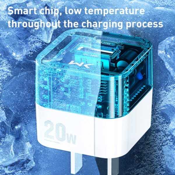 IP8G1263_B5.jpg WK WP-U149 20W USB+USB-C/Type-C Dual Port Transparent Charger, Specifications: US Plug
