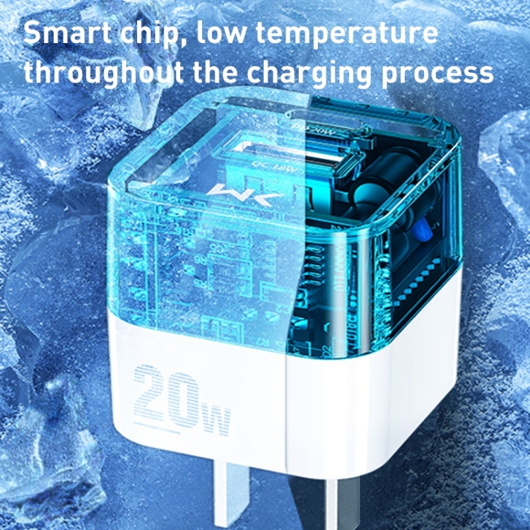 WK WP-U149 20W USB+USB-C/Type-C Dual Port Transparent Charger, Specifications: US Plug 6 WK WP-U149 20W USB+USB-C/Type-C Dual Port Transparent Charger, Specifications: US Plug - Image 6