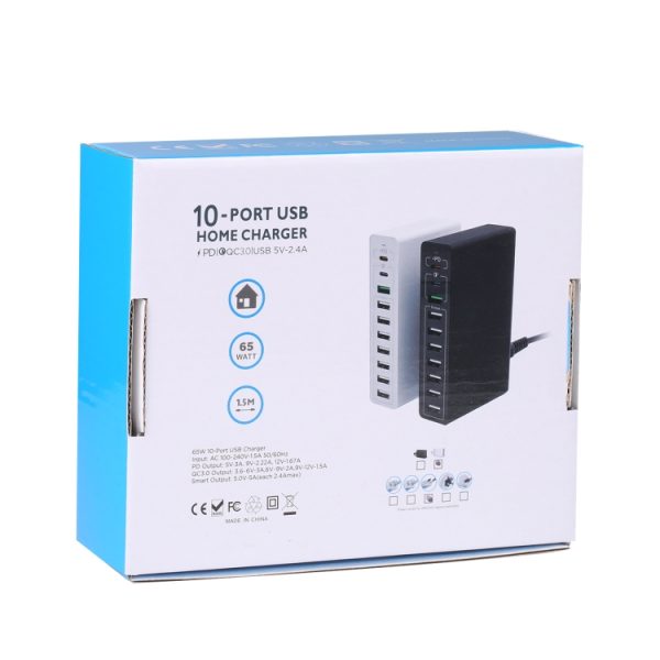 IP8G1309B_5.jpg MFT-03Q 10 in 1 65W QC3.0 USB Smart Fast Charger, EU Plug, EU Plug