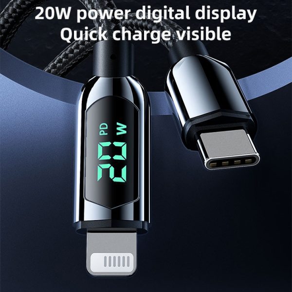 IP8G1355_3.jpg Mutural Li-CC001 1.2m PD20W Digital Display USB-C / Type-C to 8 Pin Charging Data Cable