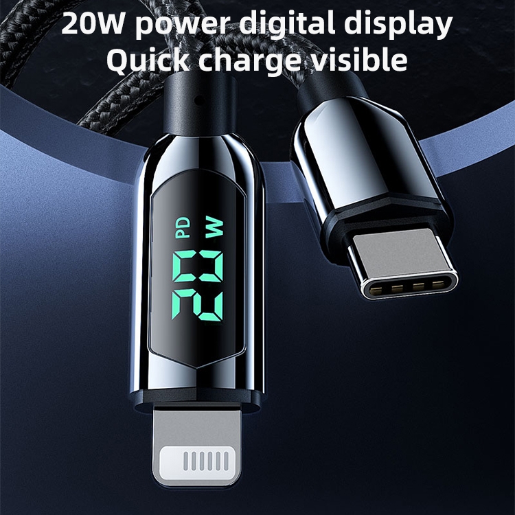 Mutural Li-CC001 1.2m PD20W Digital Display USB-C / Type-C to 8 Pin Charging Data Cable 4 Mutural Li-CC001 1.2m PD20W Digital Display USB-C / Type-C to 8 Pin Charging Data Cable - Image 4