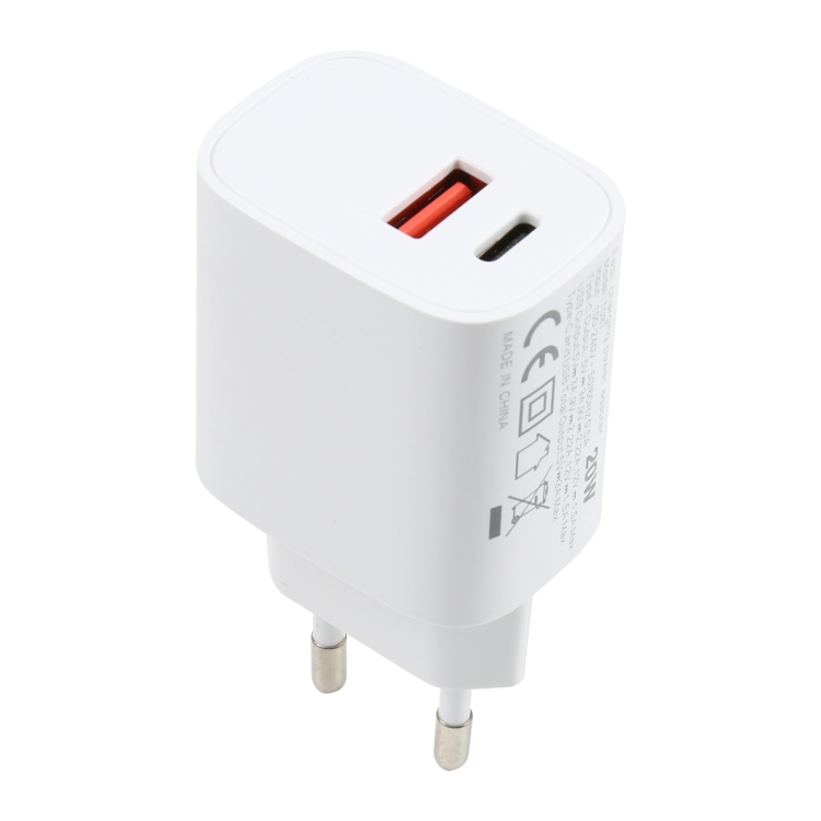 T087 20W USB-C / Type-C + USB Ports Fast Charging Travel Charger, EU Plug 2 T087 20W USB-C / Type-C + USB Ports Fast Charging Travel Charger, EU Plug - Image 2