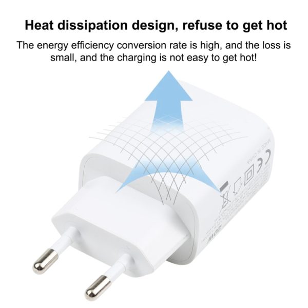 IP8G1922_3.jpg T087 20W USB-C / Type-C + USB Ports Fast Charging Travel Charger, EU Plug