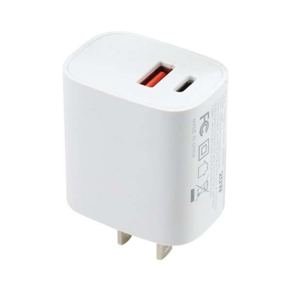 IP8G1923_1.jpg U087 20W USB-C / Type-C + USB Ports Fast Charging Travel Charger, US Plug