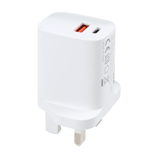 IP8G1924_1.jpg E087 20W USB-C / Type-C + USB Ports Fast Charging Travel Charger, UK Plug