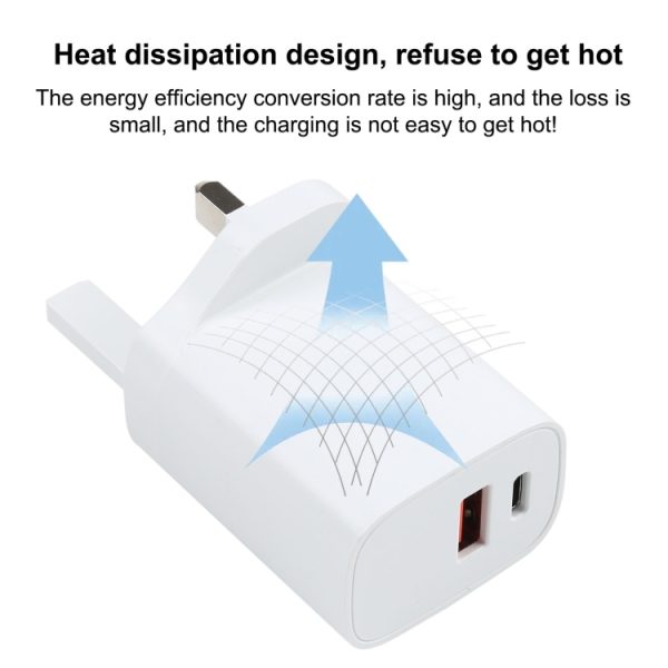 IP8G1924_3.jpg E087 20W USB-C / Type-C + USB Ports Fast Charging Travel Charger, UK Plug
