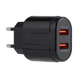 LZ-022 5V 2.4A Dual USB Ports Travel Charger, EU Plug