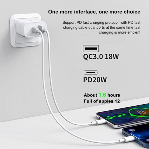 IP8G7355_B2.jpg WK WP-U53 QC3.0 Charger 20W USB Type-C Maxspeed PD Fast Charger