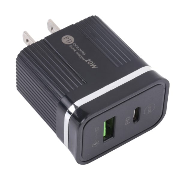 IP8G7751B-1.jpg 46-A2C2 20W PD + QC3.0 USB Multifunction Fast Charger,US Plug, US Plug