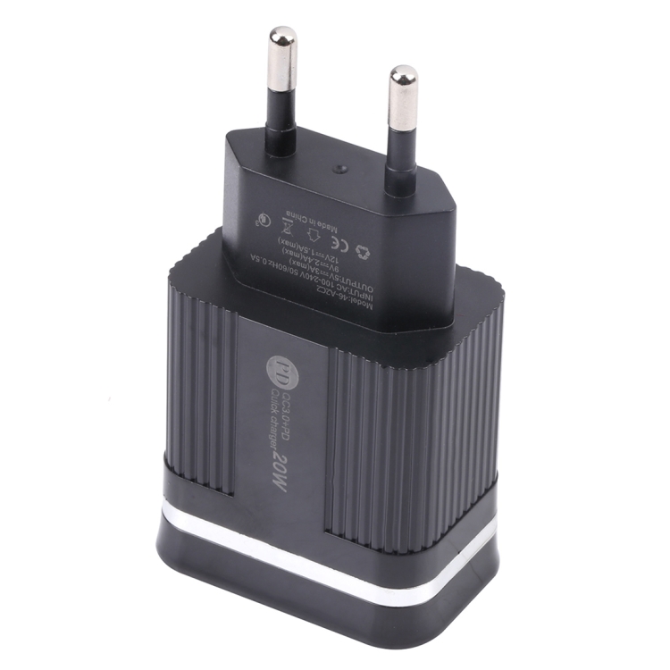 46-A2C2 20W PD + QC3.0 USB Multifunction Fast Charger,EU Plug, EU Plug 4 46-A2C2 20W PD + QC3.0 USB Multifunction Fast Charger,EU Plug, EU Plug - Image 4