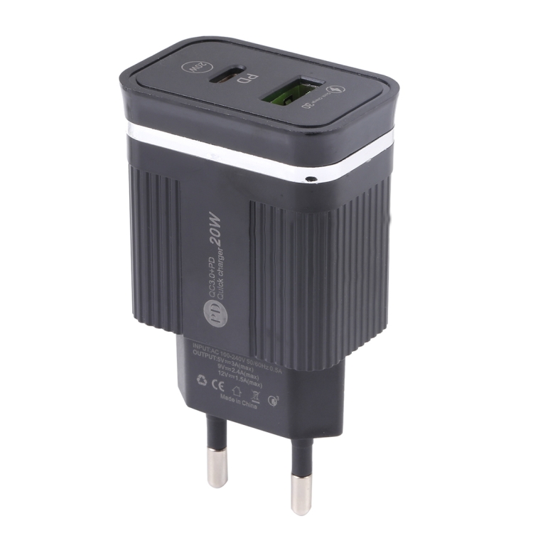 46-A2C2 20W PD + QC3.0 USB Multifunction Fast Charger,EU Plug, EU Plug 5 46-A2C2 20W PD + QC3.0 USB Multifunction Fast Charger,EU Plug, EU Plug - Image 5