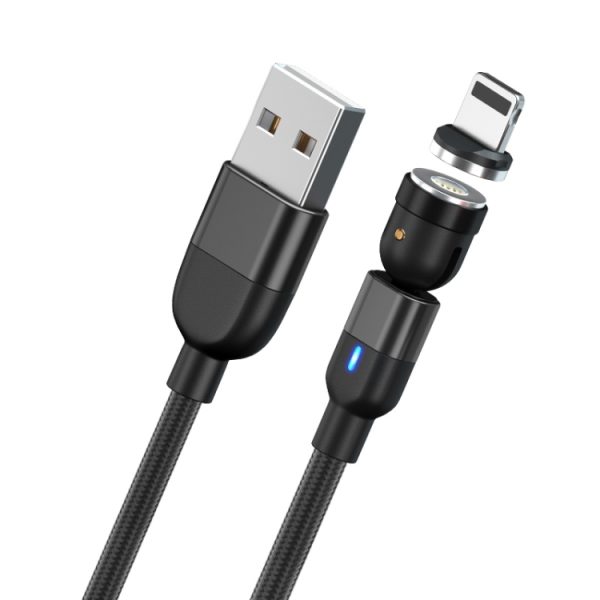 IP8G9684B_1.jpg 2m 3A Output USB to 8 Pin 540 Degree Rotating Magnetic Data Sync Charging Cable, 2m 8 Pin