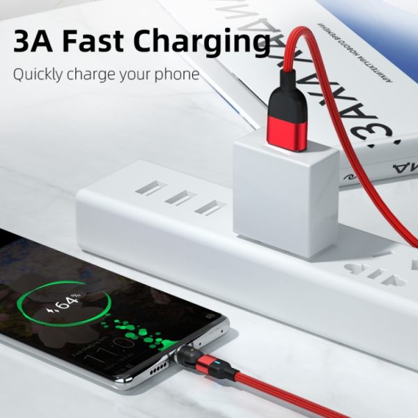 IP8G9684_B4.jpg 2m 3A Output USB to 8 Pin 540 Degree Rotating Magnetic Data Sync Charging Cable, 2m 8 Pin