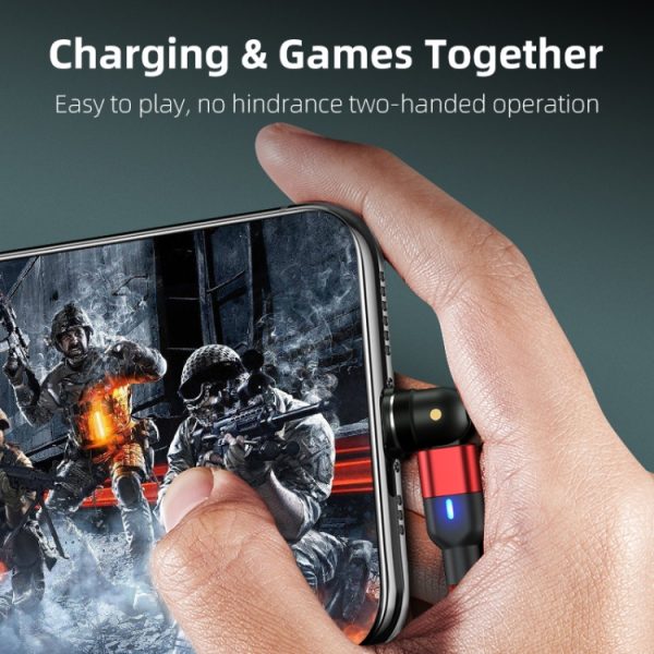 IP8G9684_B5.jpg 2m 3A Output USB to 8 Pin 540 Degree Rotating Magnetic Data Sync Charging Cable, 2m 8 Pin