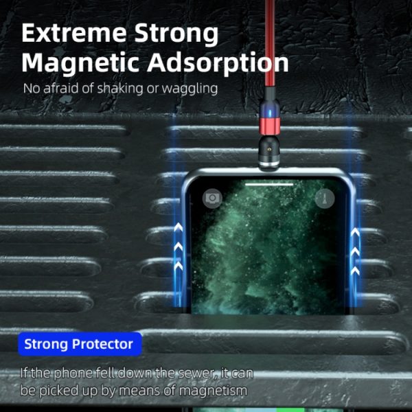 IP8G9684_B7.jpg 2m 3A Output USB to 8 Pin 540 Degree Rotating Magnetic Data Sync Charging Cable, 2m 8 Pin