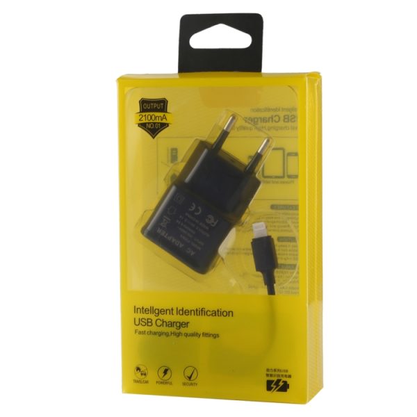 IP8P4022B_7.jpg For iPhone 5V 2.1A Intellgent Identification USB Charger with 1m USB to 8 Pin Charging Cable, EU Plug