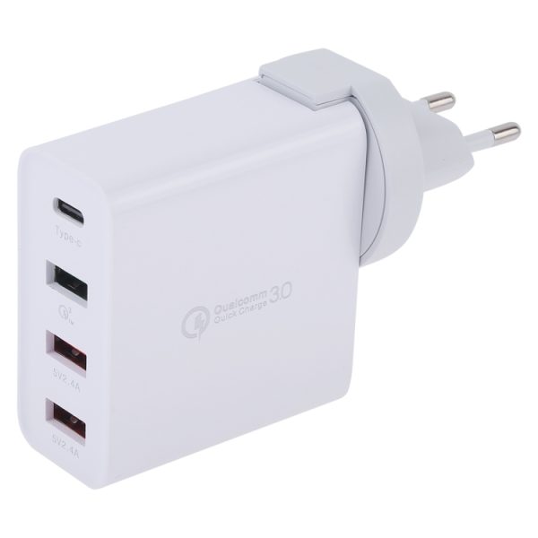 IPXS1125.jpg A3P 3A Max Output USB-C / Type-C + QC3.0 + Dual USB 4 Ports Wall Travel Charger, EU Plug