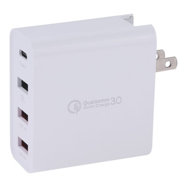 IPXS1126_1.jpg A3P 3A Max Output USB-C / Type-C + QC3.0 + Dual USB 4 Ports Wall Travel Charger, US Plug