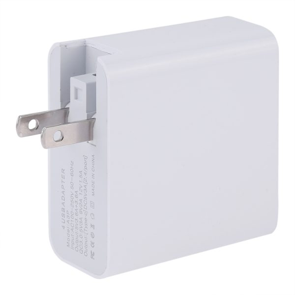 IPXS1126_2.jpg A3P 3A Max Output USB-C / Type-C + QC3.0 + Dual USB 4 Ports Wall Travel Charger, US Plug