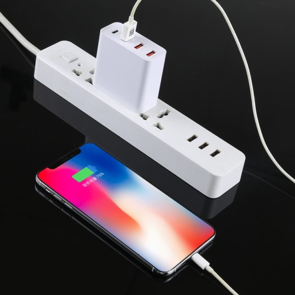 IPXS1126_5.jpg A3P 3A Max Output USB-C / Type-C + QC3.0 + Dual USB 4 Ports Wall Travel Charger, US Plug