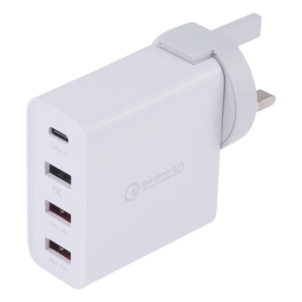 IPXS1127.jpg A3P 3A Max Output USB-C / Type-C + QC3.0 + Dual USB 4 Ports Wall Travel Charger, UK Plug