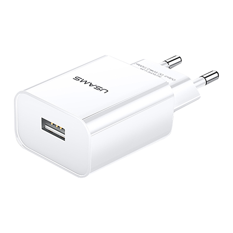 USAMS US-CC075 T18 2.1A Single USB Travel Charger, EU Plug, EU Plug 1 USAMS US-CC075 T18 2.1A Single USB Travel Charger, EU Plug, EU Plug