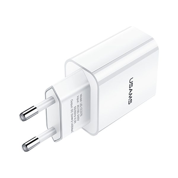 IPXS2144W_2.jpg USAMS US-CC075 T18 2.1A Single USB Travel Charger, EU Plug, EU Plug