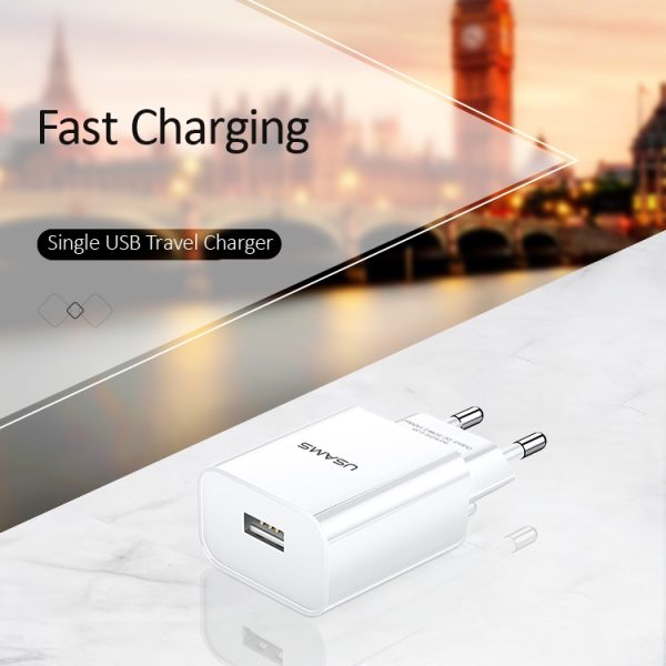 IPXS2144W_5.jpg USAMS US-CC075 T18 2.1A Single USB Travel Charger, EU Plug, EU Plug