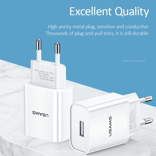IPXS2144W_6.jpg USAMS US-CC075 T18 2.1A Single USB Travel Charger, EU Plug, EU Plug