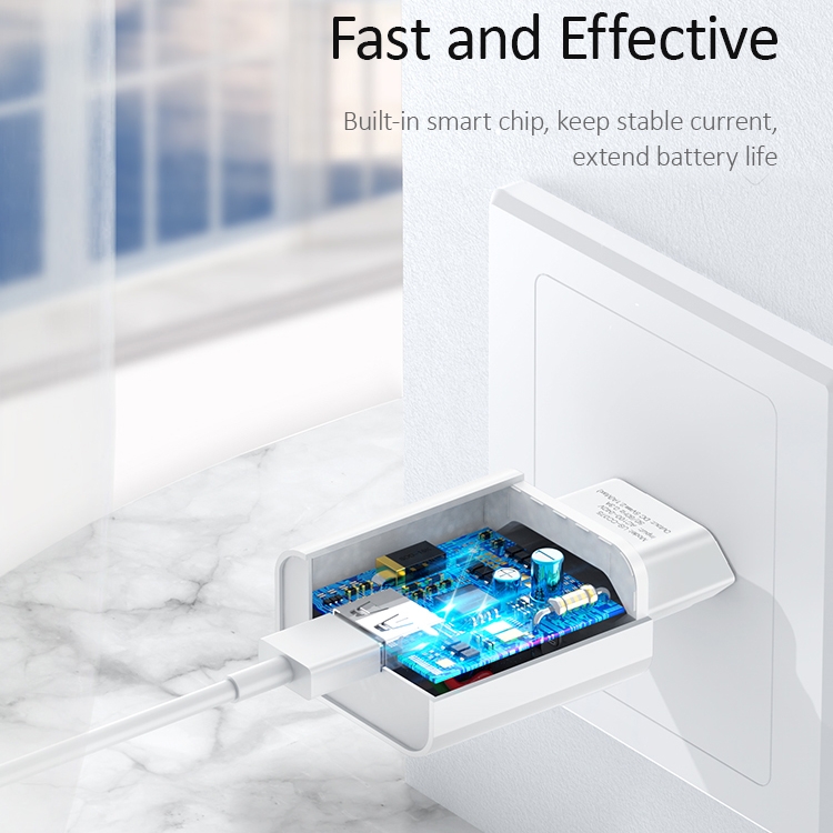 USAMS US-CC075 T18 2.1A Single USB Travel Charger, EU Plug, EU Plug 9 USAMS US-CC075 T18 2.1A Single USB Travel Charger, EU Plug, EU Plug - Image 9