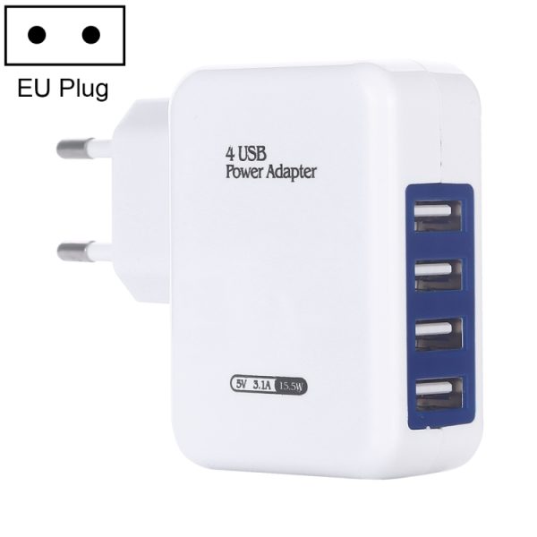 IPXS5603W-1.jpg HT-CD03 15.5W 5V 3.1A 4-Port USB Wall Charger Travel Charger, EU Plug, HT-CD03
