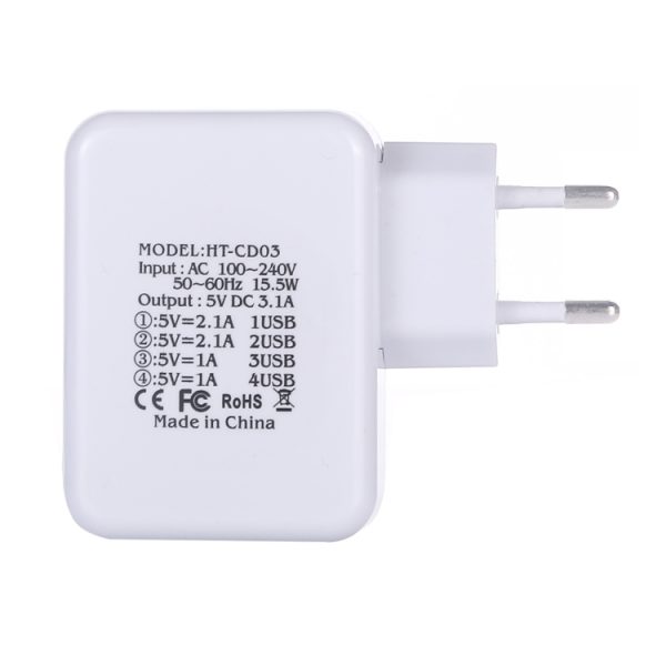 IPXS5603W_3.jpg HT-CD03 15.5W 5V 3.1A 4-Port USB Wall Charger Travel Charger, EU Plug, HT-CD03