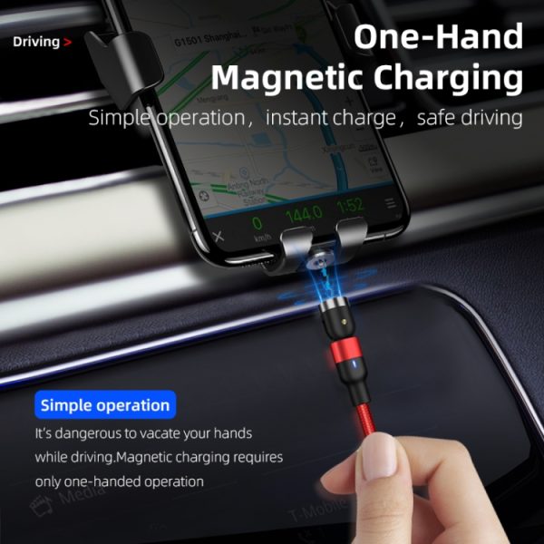 IPXS6063B_11.jpg 2m 2A Output USB to 8 Pin Nylon Braided Rotate Magnetic Charging Cable, 2m 8 Pin