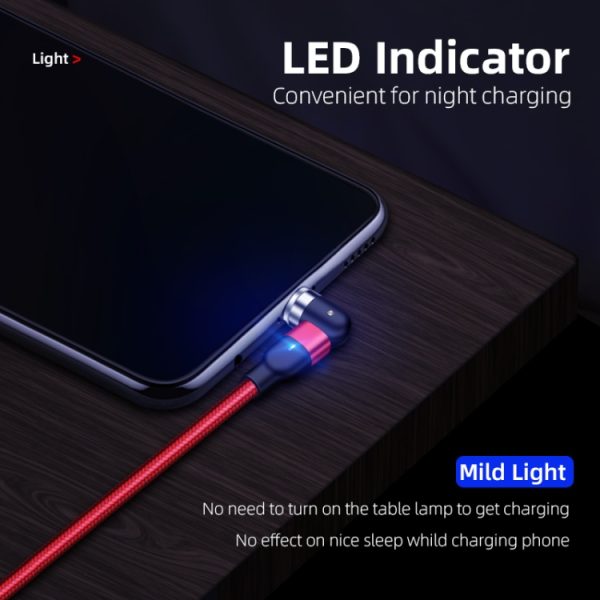 IPXS6063B_12.jpg 2m 2A Output USB to 8 Pin Nylon Braided Rotate Magnetic Charging Cable, 2m 8 Pin