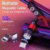 IPXS6063B_5.jpg 2m 2A Output USB to 8 Pin Nylon Braided Rotate Magnetic Charging Cable, 2m 8 Pin
