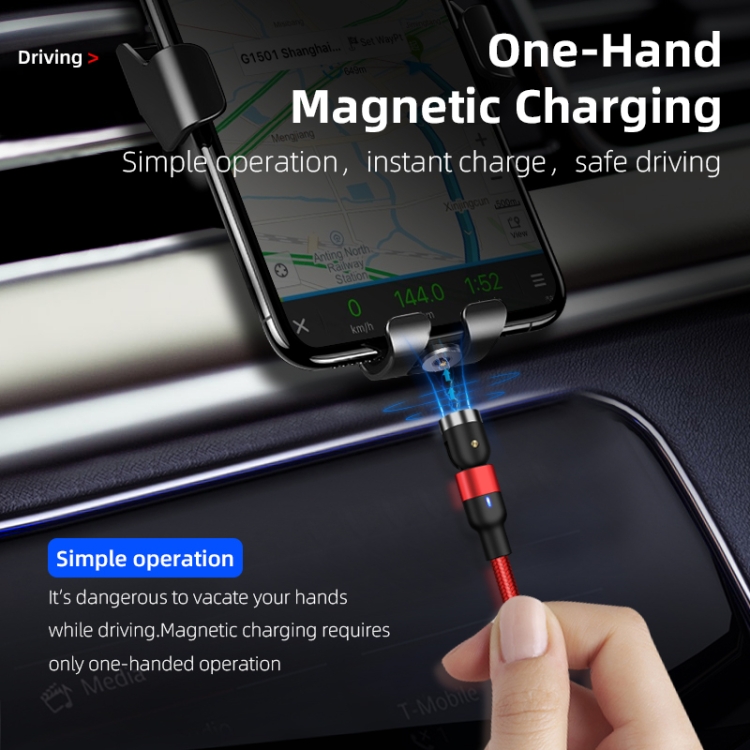 1m 2A Output USB to 8 Pin Nylon Braided Rotate Magnetic Charging Cable, 1m 8 Pin 12 1m 2A Output USB to 8 Pin Nylon Braided Rotate Magnetic Charging Cable, 1m 8 Pin - Image 12