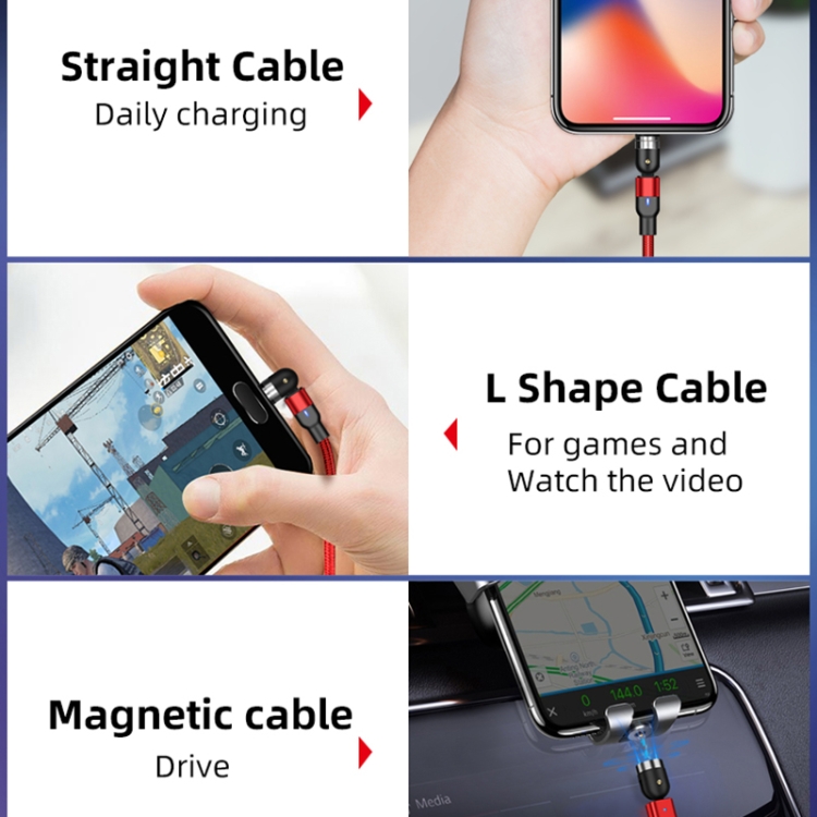 2m 2A Output 3 in 1 USB to 8 Pin + USB-C / Type-C + Micro USB Nylon Braided Rotate Magnetic Charging Cable, 2m 3 in 1, 2m 3 in 1 15 2m 2A Output 3 in 1 USB to 8 Pin + USB-C / Type-C + Micro USB Nylon Braided Rotate Magnetic Charging Cable, 2m 3 in 1, 2m 3 in 1 - Image 15