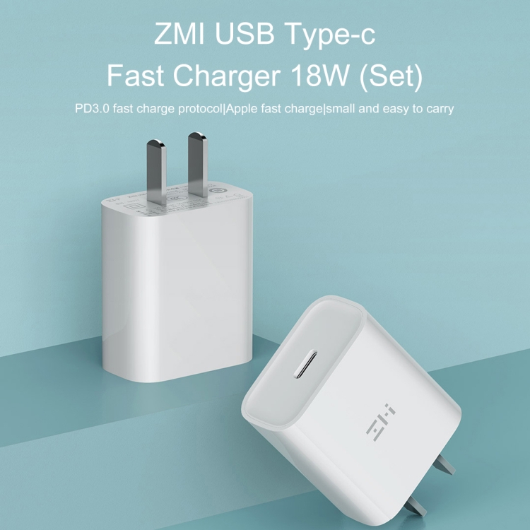 Original Xiaomi Youpin ZMI 20W Quick Charger Power Adapter with Type-C / USB-C to 8 Pin Charging Cable, US Plug 6 Original Xiaomi Youpin ZMI 20W Quick Charger Power Adapter with Type-C / USB-C to 8 Pin Charging Cable, US Plug - Image 6
