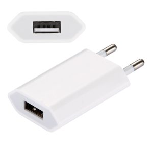 5V / 1A Single USB Port Charger Travel Charger, EU Plug(White)