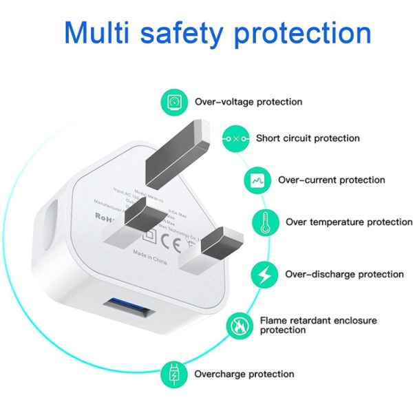 S-IP5G-0107HC_3.jpg 5V / 1A (UK Plug) USB Charger Adapter For iPhone, Galaxy, Huawei, Xiaomi, LG, HTC and Other Smart Phones, Rechargeable Devices(White)