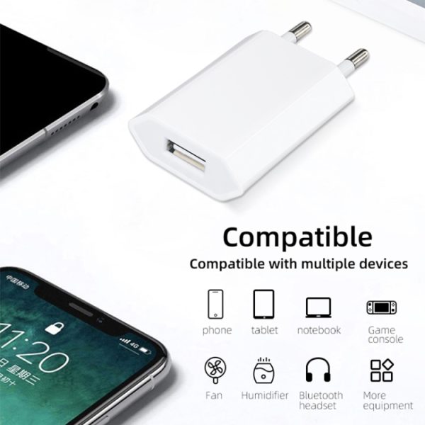 S-IP5G-0119H_5.jpg 5V / 1A EU Socket USB Charger Adapter For iPhone, Galaxy, Huawei, Xiaomi, LG, HTC and Other Smart Phones, Rechargeable Devices