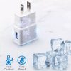 Charger Sync Cable + US Plug Travel Charger for iPad, iPhone, Galaxy, Huawei, Xiaomi, LG, HTC and Other Smart Phones, Rechargeable Devices(White)