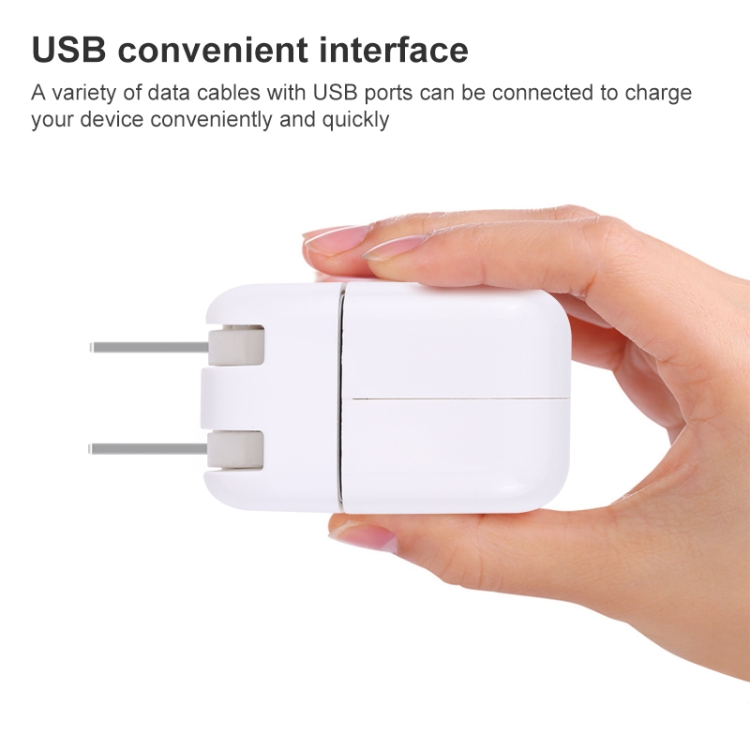 10W USB Charging Adapter with Foldable Plug, US Plug(White) 4 10W USB Charging Adapter with Foldable Plug, US Plug(White) - Image 4