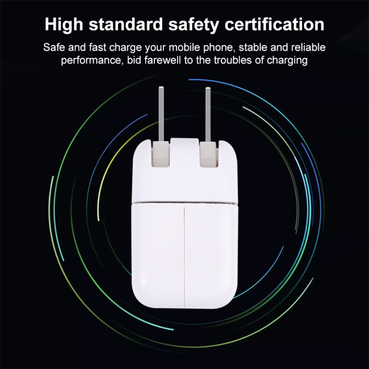 10W USB Charging Adapter with Foldable Plug, US Plug(White) 5 10W USB Charging Adapter with Foldable Plug, US Plug(White) - Image 5