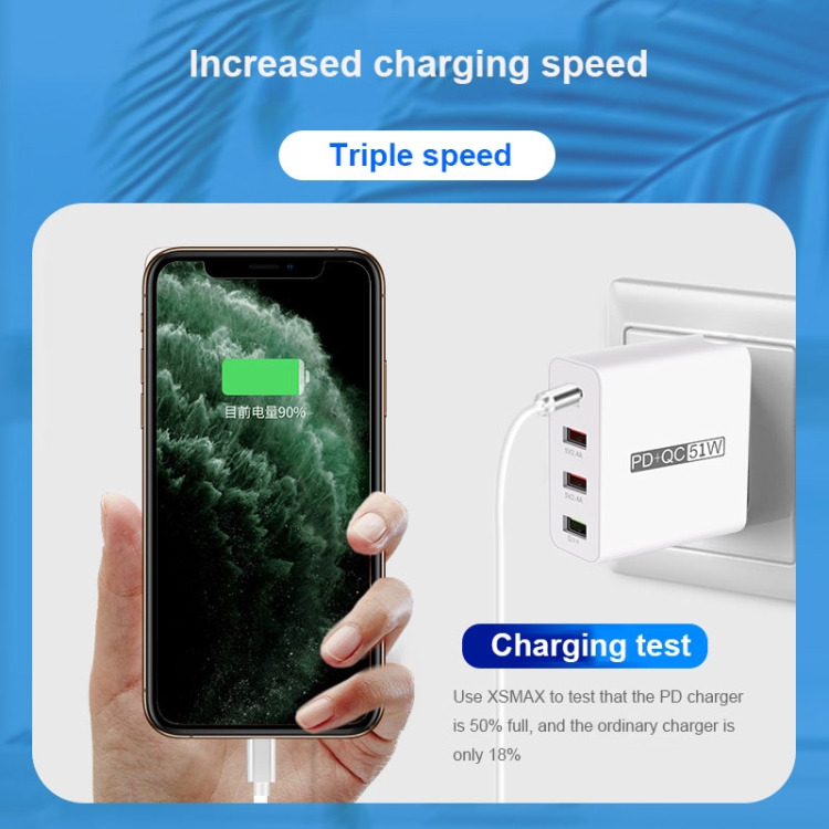 WLX-A6 4 Ports Quick Charging USB Travel Charger Power Adapter, US Plug 12 WLX-A6 4 Ports Quick Charging USB Travel Charger Power Adapter, US Plug - Image 12