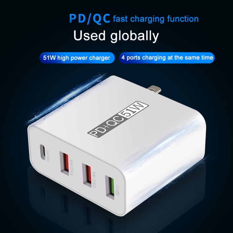 WLX-A6 4 Ports Quick Charging USB Travel Charger Power Adapter, US Plug 13 WLX-A6 4 Ports Quick Charging USB Travel Charger Power Adapter, US Plug - Image 13