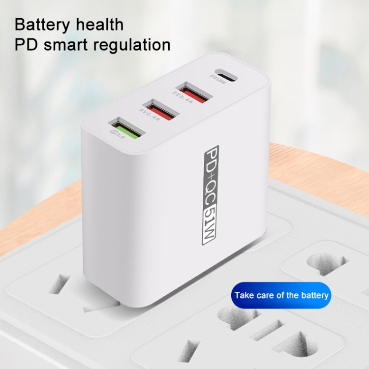WLX-A6 4 Ports Quick Charging USB Travel Charger Power Adapter, US Plug 4 WLX-A6 4 Ports Quick Charging USB Travel Charger Power Adapter, US Plug - Image 4